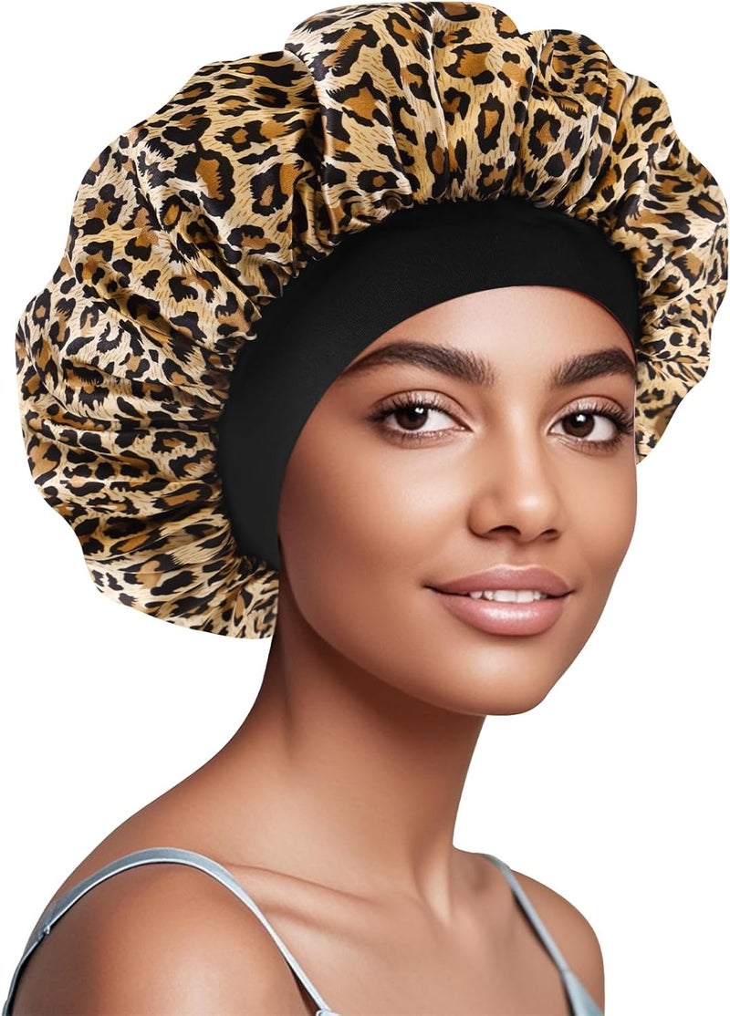 Doitory Store Satin Silk Bonnet for Sleeping, Soft Satin Lined Hair Bonnet for Women, Double Layer Sleep Nightcap - Image 1